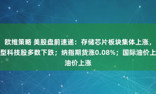 欧维策略 美股盘前速递：存储芯片板块集体上涨，大型科技股多数下跌；纳指期货涨0.08%；国际油价上涨